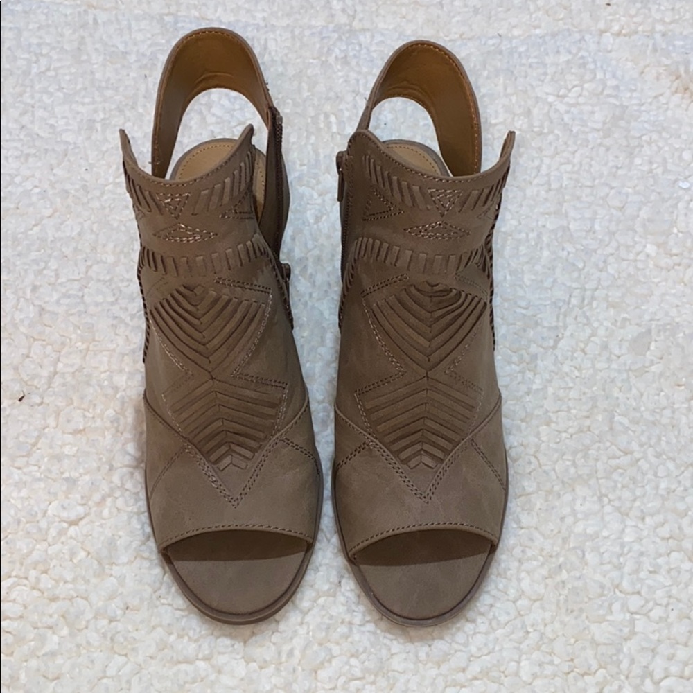 Taupe Peep Toe Boots